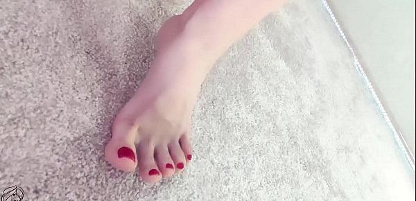  Cute Teen Feet Licking, Footjob Dildo and Suck - Foot Fetish
